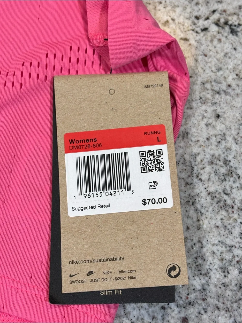 Nike Dri-Fit Adv Aeroswift Women's Size Large Running Crop Singlet | DM8728-606